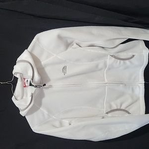North Face White Fleece Full Zip Jacket